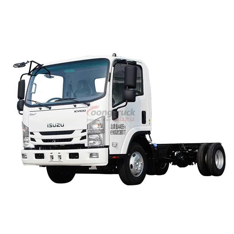 Qingling 130 hp Isuzu Wide Cabin ELF KV100 Chassis Truck diesel Engine 4KH1 Cargo Trucks for Sale