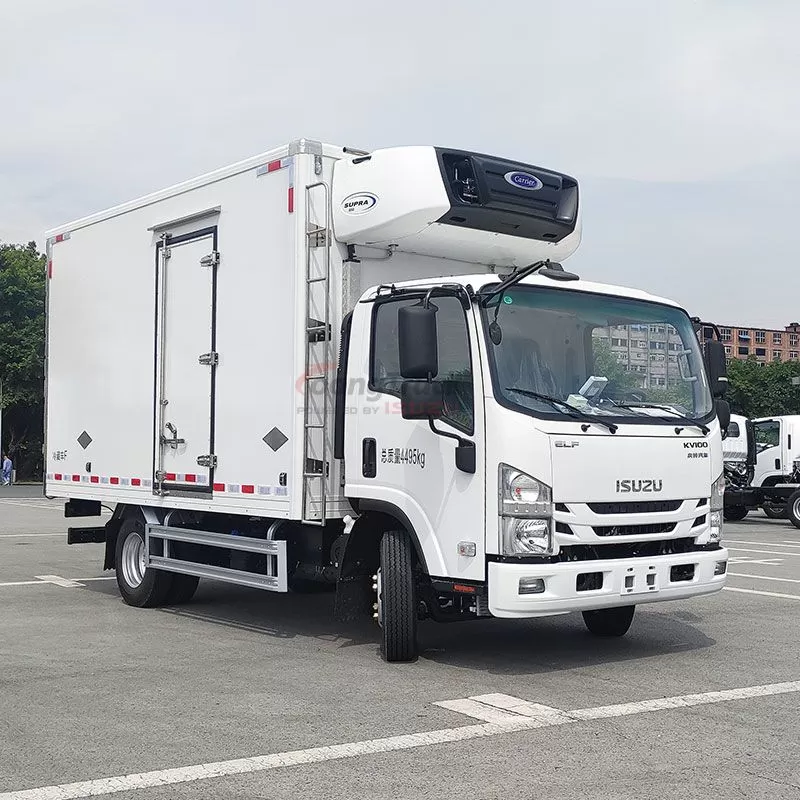 ISUZU KV100 4x2 120hp 4Ton 5Ton Refrigerated Van Truck Refrigerator Cargo Truck for Cold Chain Transportation